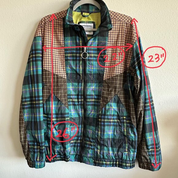 URBAN OUTFITTERS MIXED PLAID BLOCKED TRACK JACKET SIZE S - Picture 6 of 10